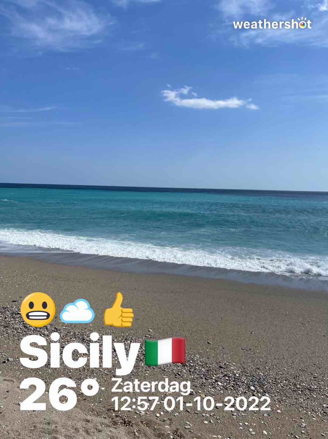 Cloudy weather in Letojanni, 26°C — October 1, 2022 (community photo)
