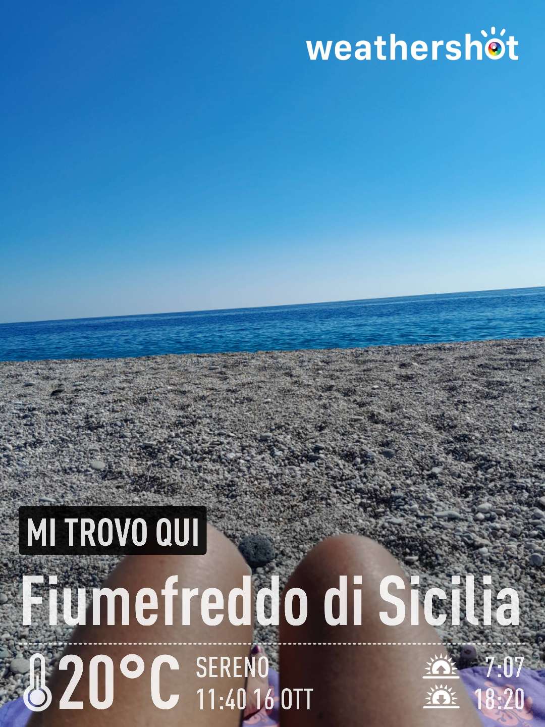 Sunny weather in Fiumefreddo di Sicilia, 20°C — October 16, 2022 (community photo)