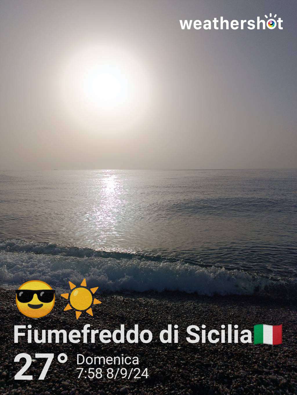 Clear weather near Taormina, 27°C — September 8, 2024 (community photo)