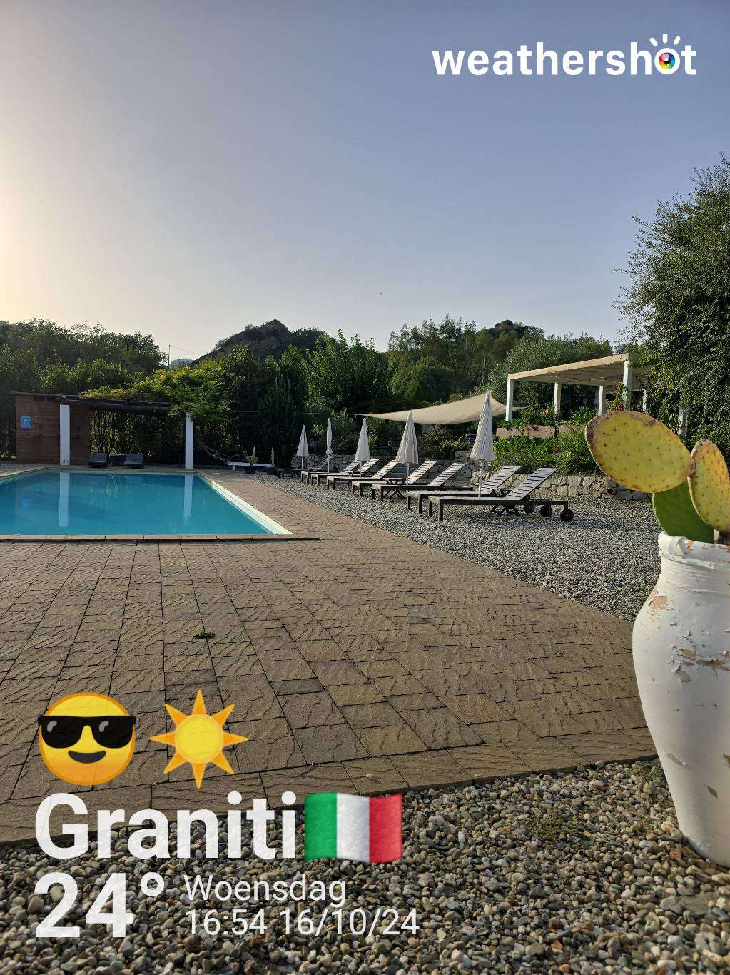Sunny weather in Graniti, 24°C — October 16, 2024 (community photo)
