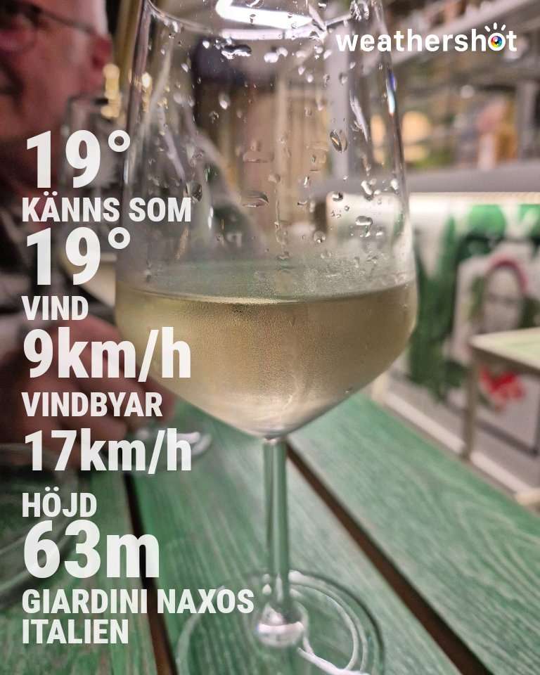 Clear night weather in Giardini Naxos, 19°C — May 23, 2026 (community photo)