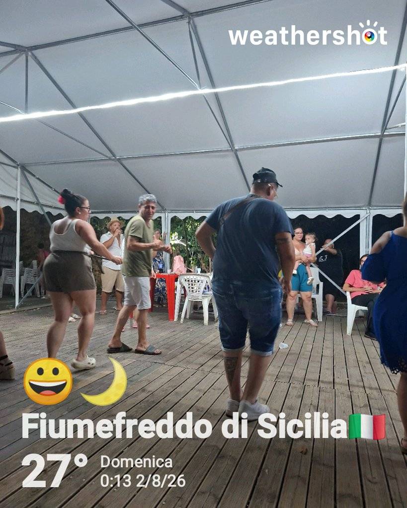 Clear night weather in Fiumefreddo di Sicilia, 27°C — August 2, 2026 (community photo)