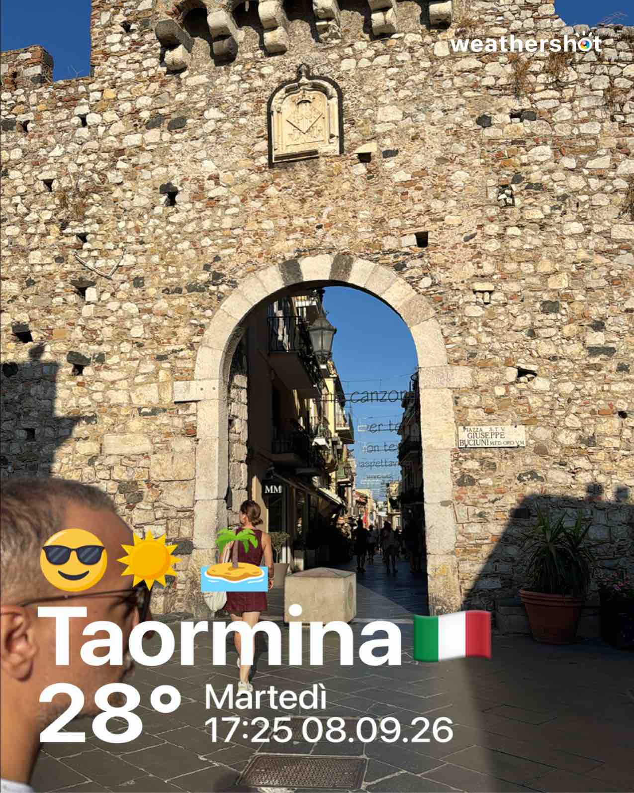 Clear weather in Taormina, 28°C — September 8, 2026 (community photo)