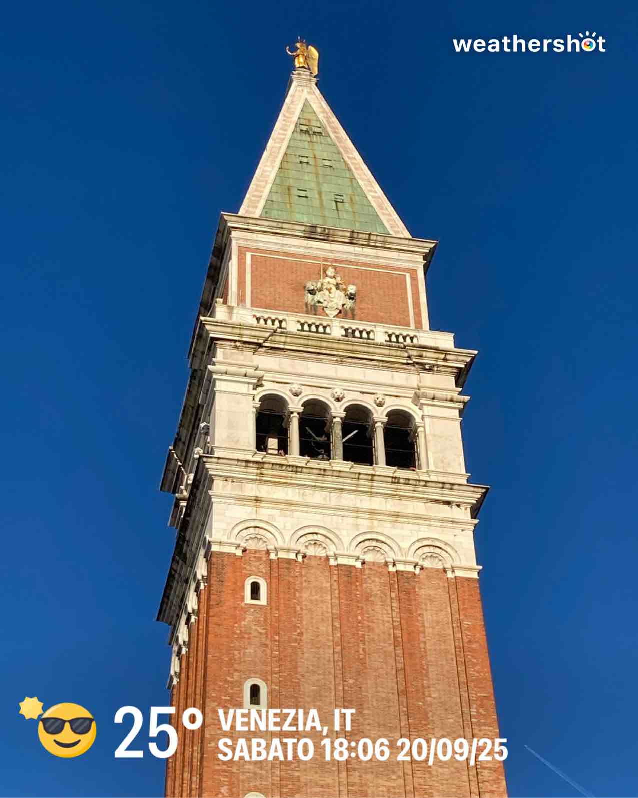 Clear weather in Venezia, 25°C — September 20, 2025 (community photo)