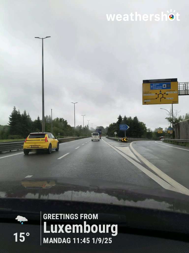 Rainy weather near Luxembourg, 15°C — September 1, 2025 (community photo)