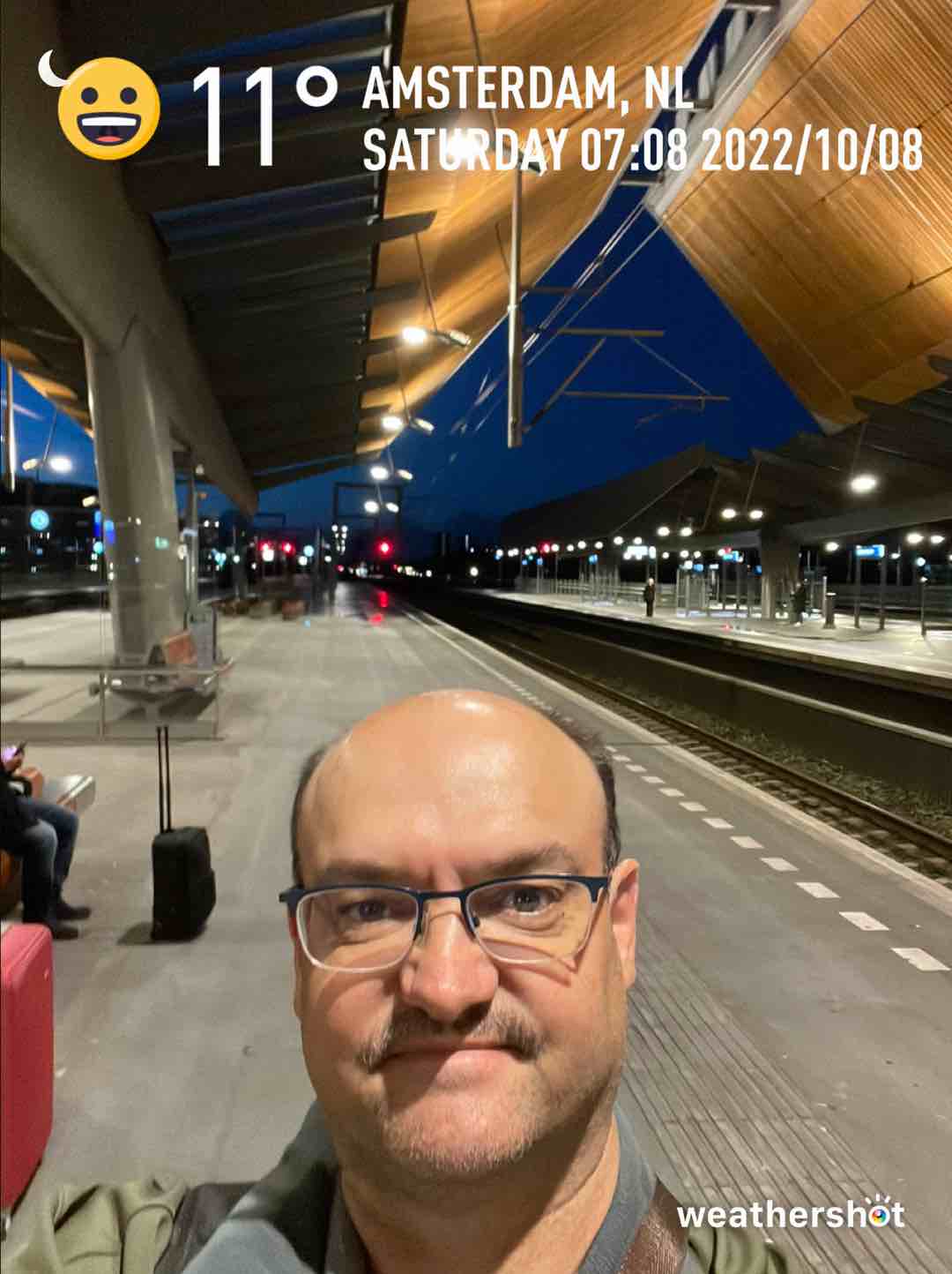 Clear night weather in Amsterdam, 11°C — October 8, 2022 (community photo)