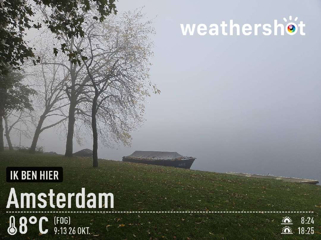 Foggy weather in Amsterdam, 8°C — October 26, 2023 (community photo)