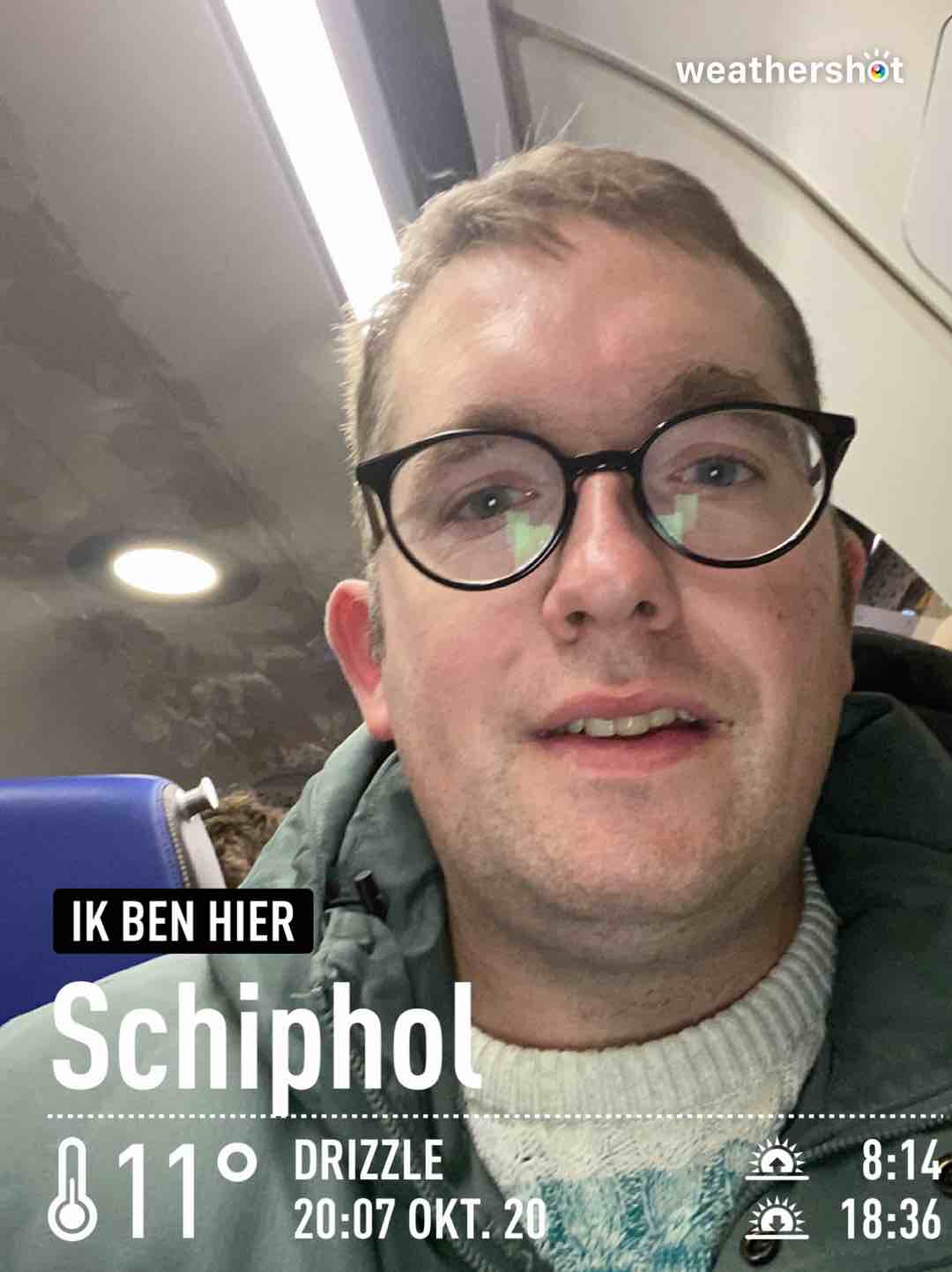 Rainy weather in Schiphol, 11°C — October 20, 2023 (community photo)