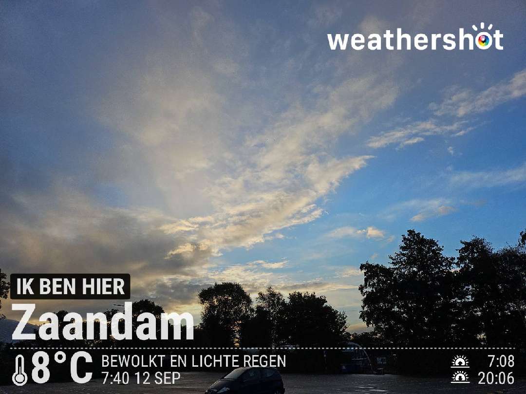 Rainy weather in Wijdewormer, 8°C — September 12, 2024 (community photo)