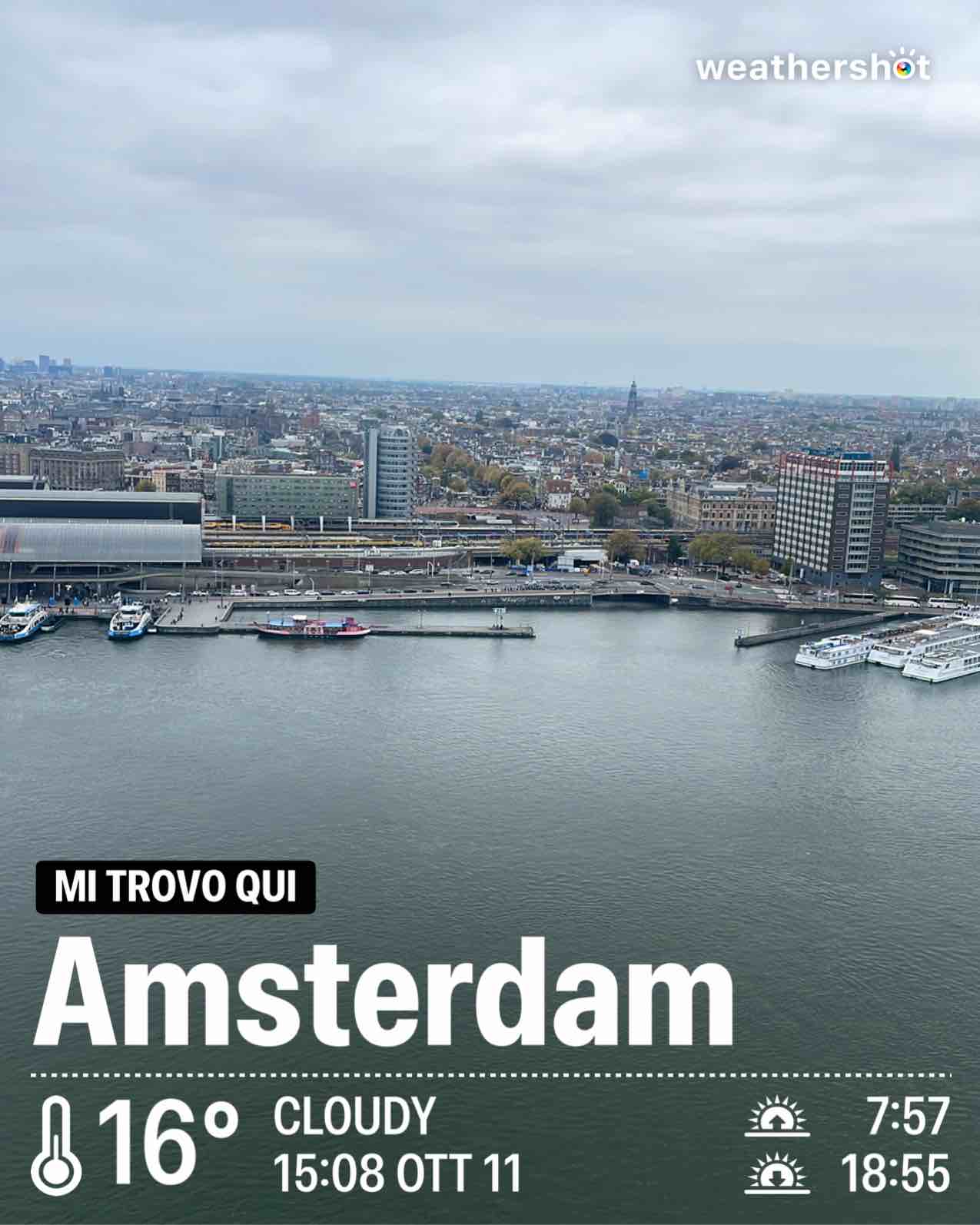 Cloudy weather in Amsterdam, 16°C — October 11, 2025 (community photo)