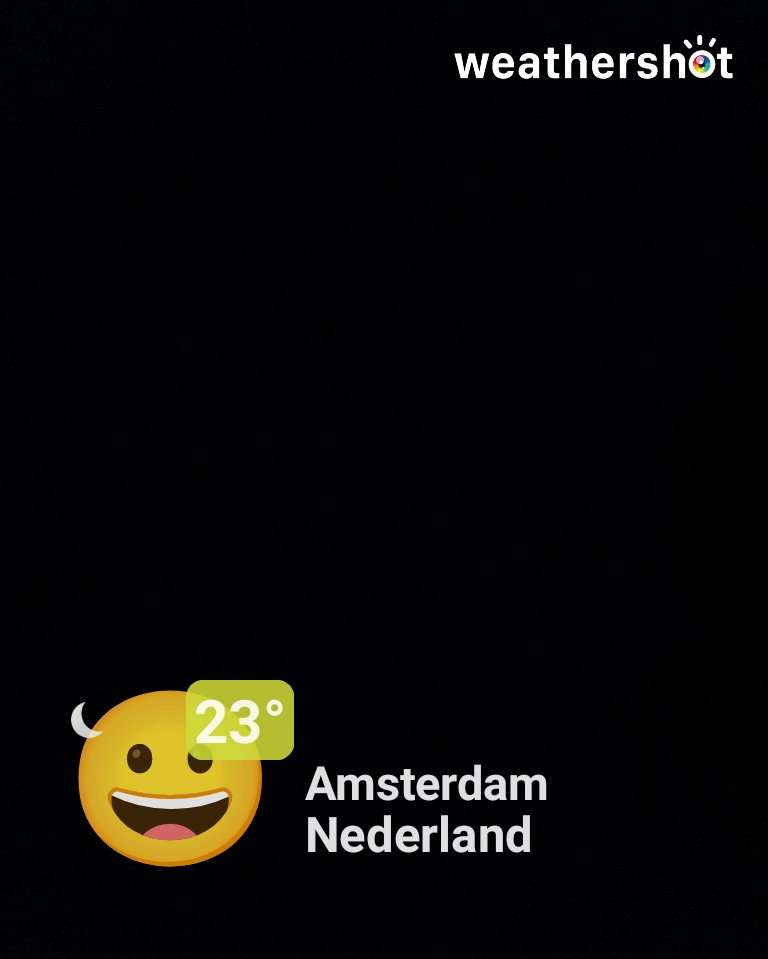 Clear night weather in Amsterdam, 23°C — June 26, 2026 (community photo)