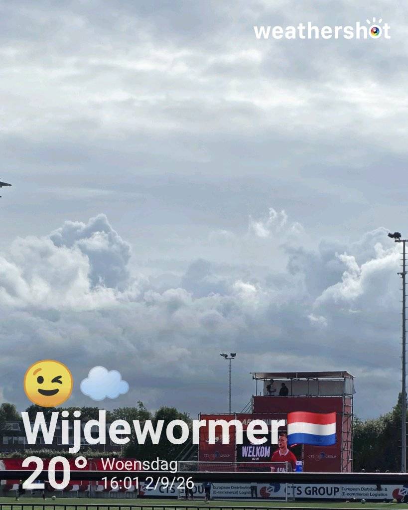 Cloudy weather in Wijdewormer, 20°C — September 2, 2026 (community photo)