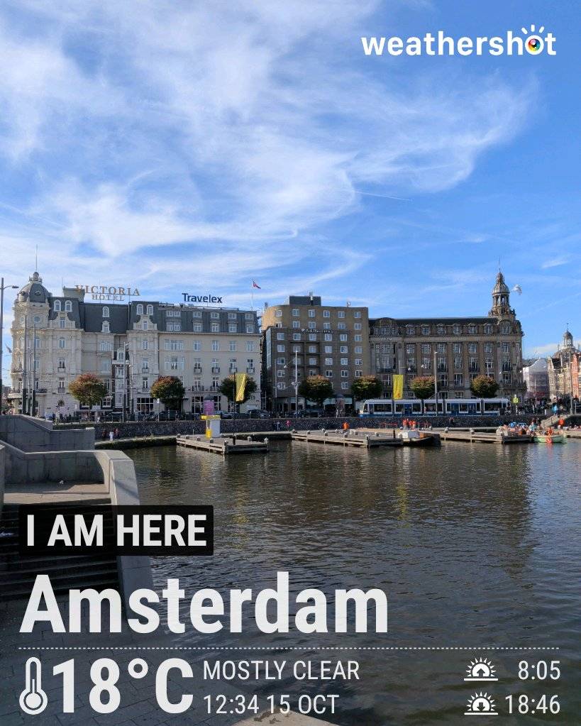 Clear weather in Amsterdam, 18°C — October 15, 2026 (community photo)