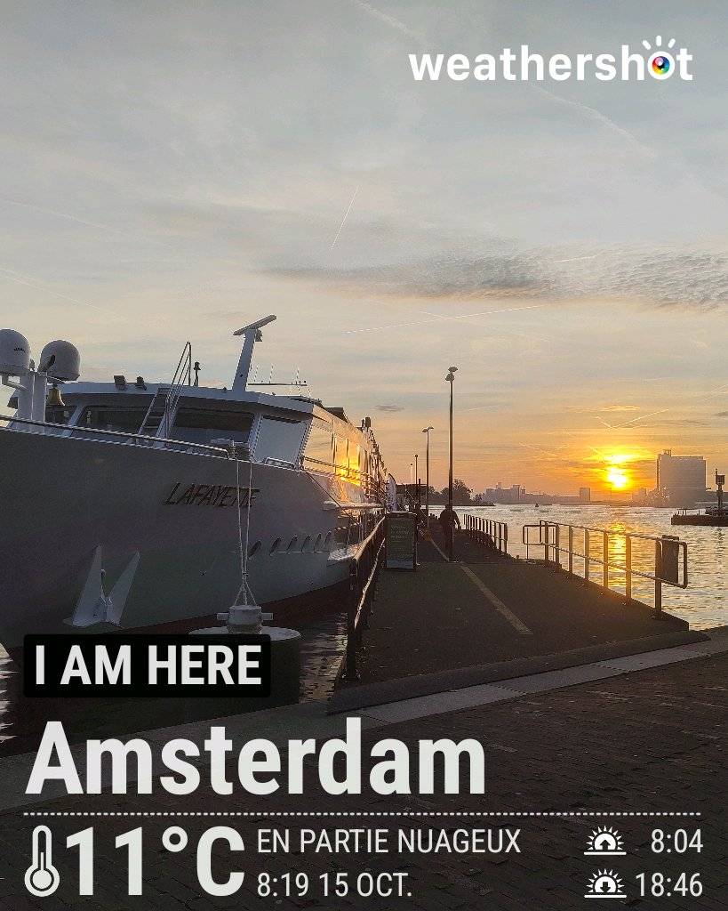 Partly cloudy weather in Amsterdam, 11°C — October 15, 2026 (community photo)