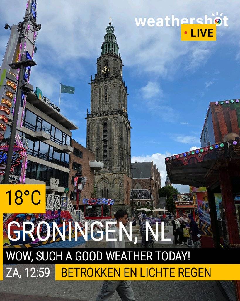 Rainy weather near Groningen, 18°C — August 22, 2026 (community photo)