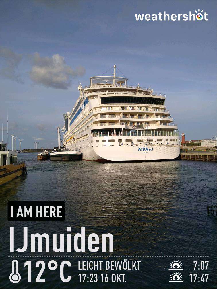 Weather in IJmuiden, 17°C — October 16, 2023 (community photo)