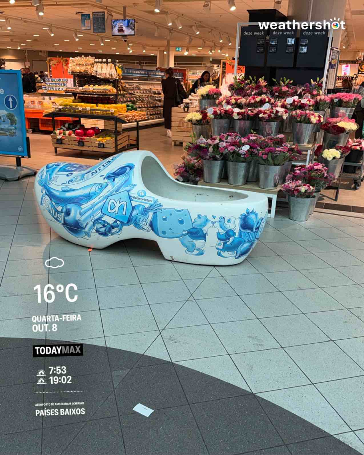 Cloudy weather in Schiphol, 16°C — October 8, 2025 (community photo)