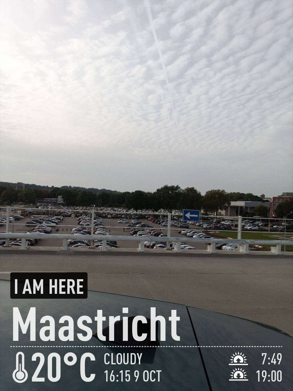Cloudy weather in Maastricht, 20°C — October 9, 2023 (community photo)