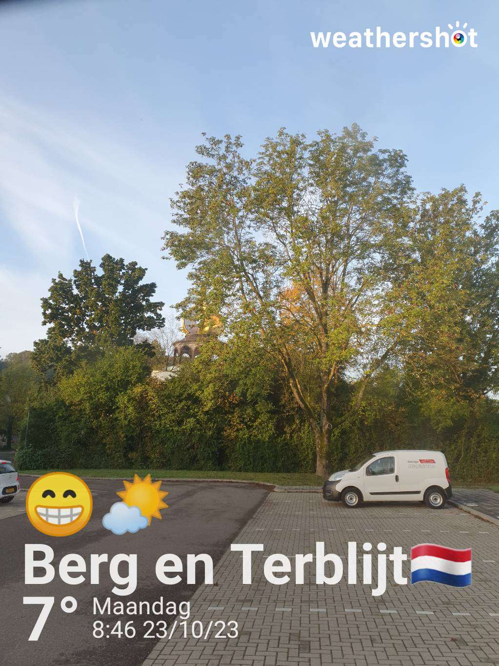 Partly cloudy weather in Berg en Terblijt, 7°C — October 23, 2023 (community photo)