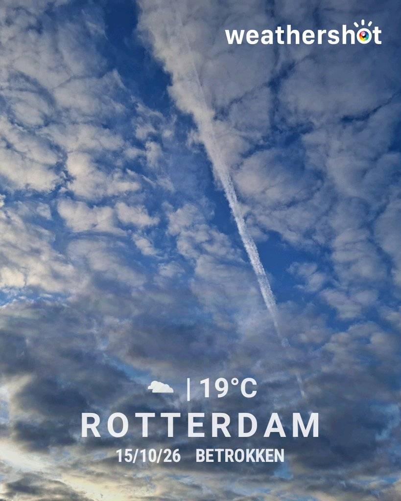 Cloudy weather in Rotterdam, 19°C — October 15, 2026 (community photo)