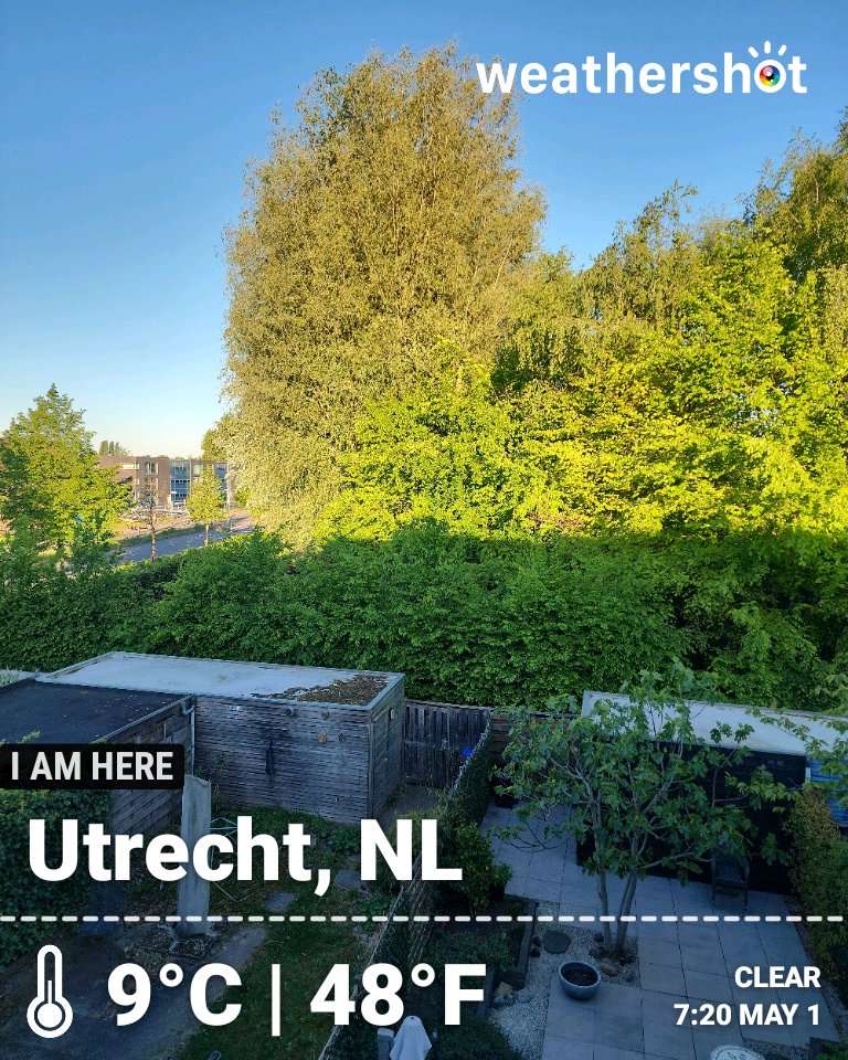 Clear night weather near Utrecht, 9°C — May 1, 2026 (community photo)