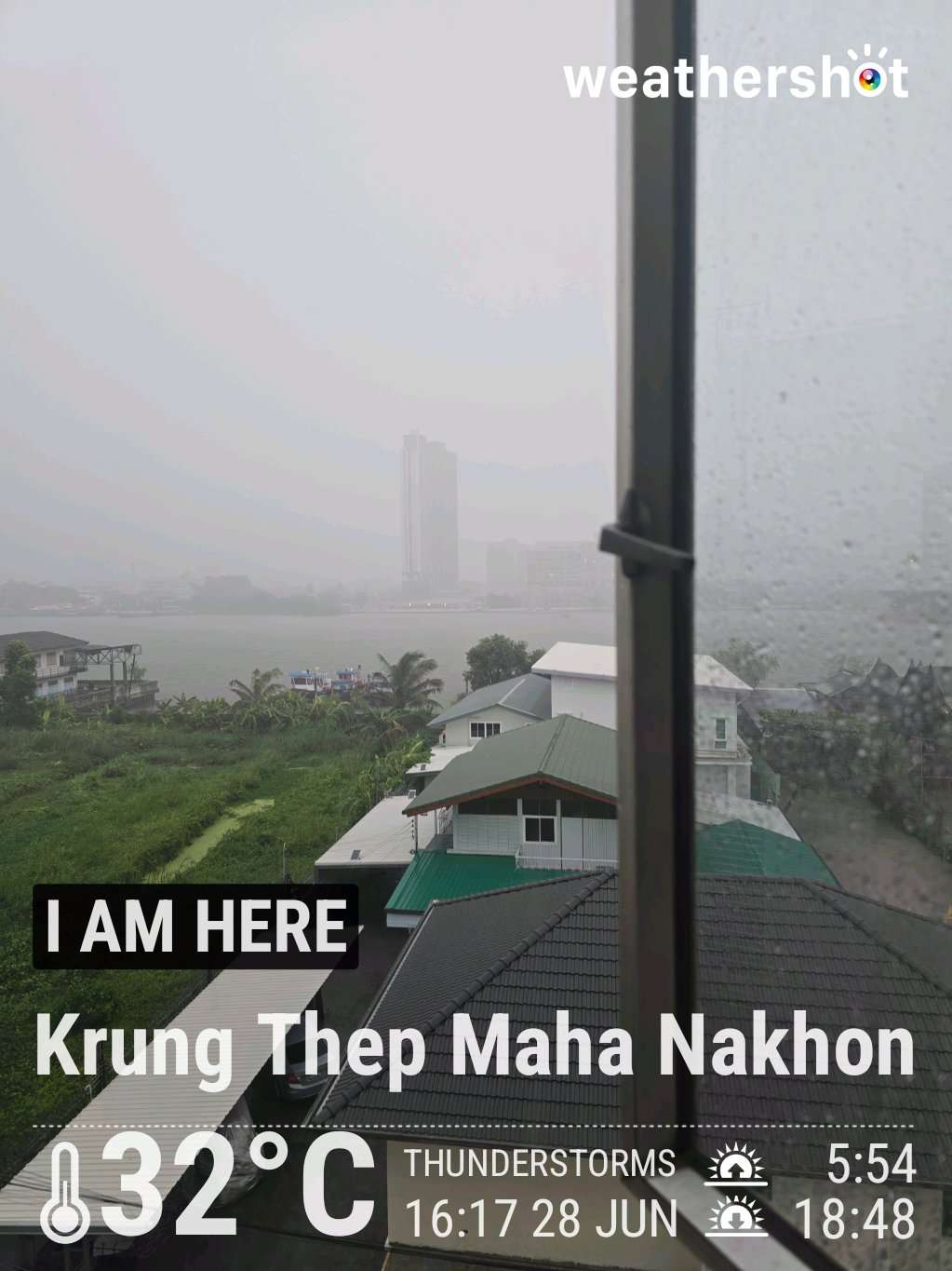 Weather in Krung Thep Maha Nakhon, 32°C — June 28, 2026 (community photo)