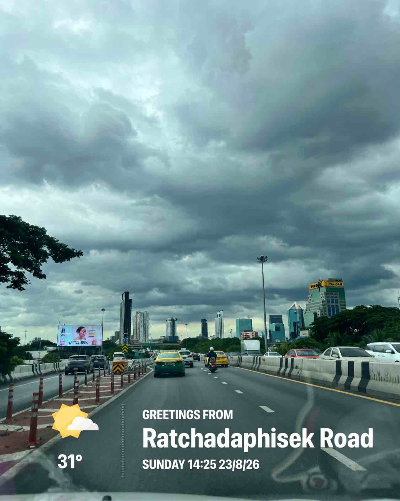 Partly cloudy weather in Krung Thep Maha Nakhon, 31°C — August 23, 2026 (community photo)
