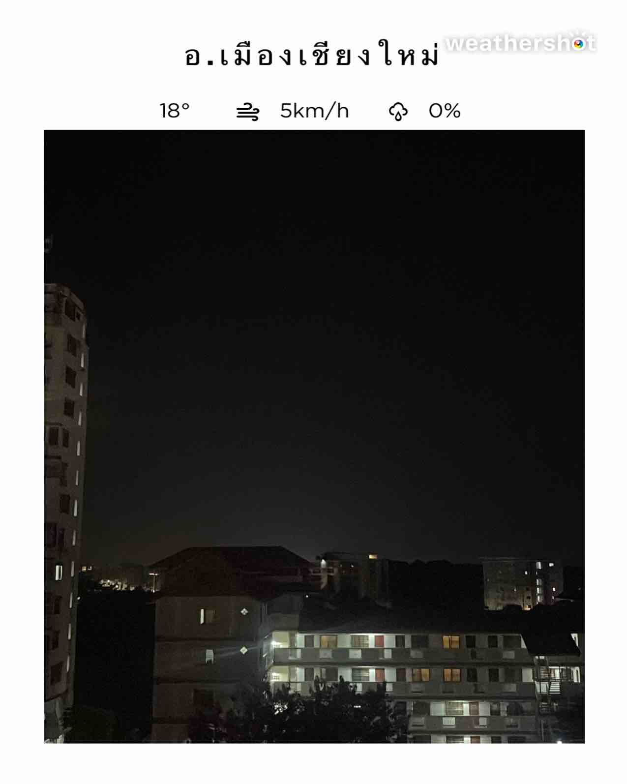 Weather in Amphoe Mueang Chiang Mai, 18°C — November 26, 2025 (community photo)