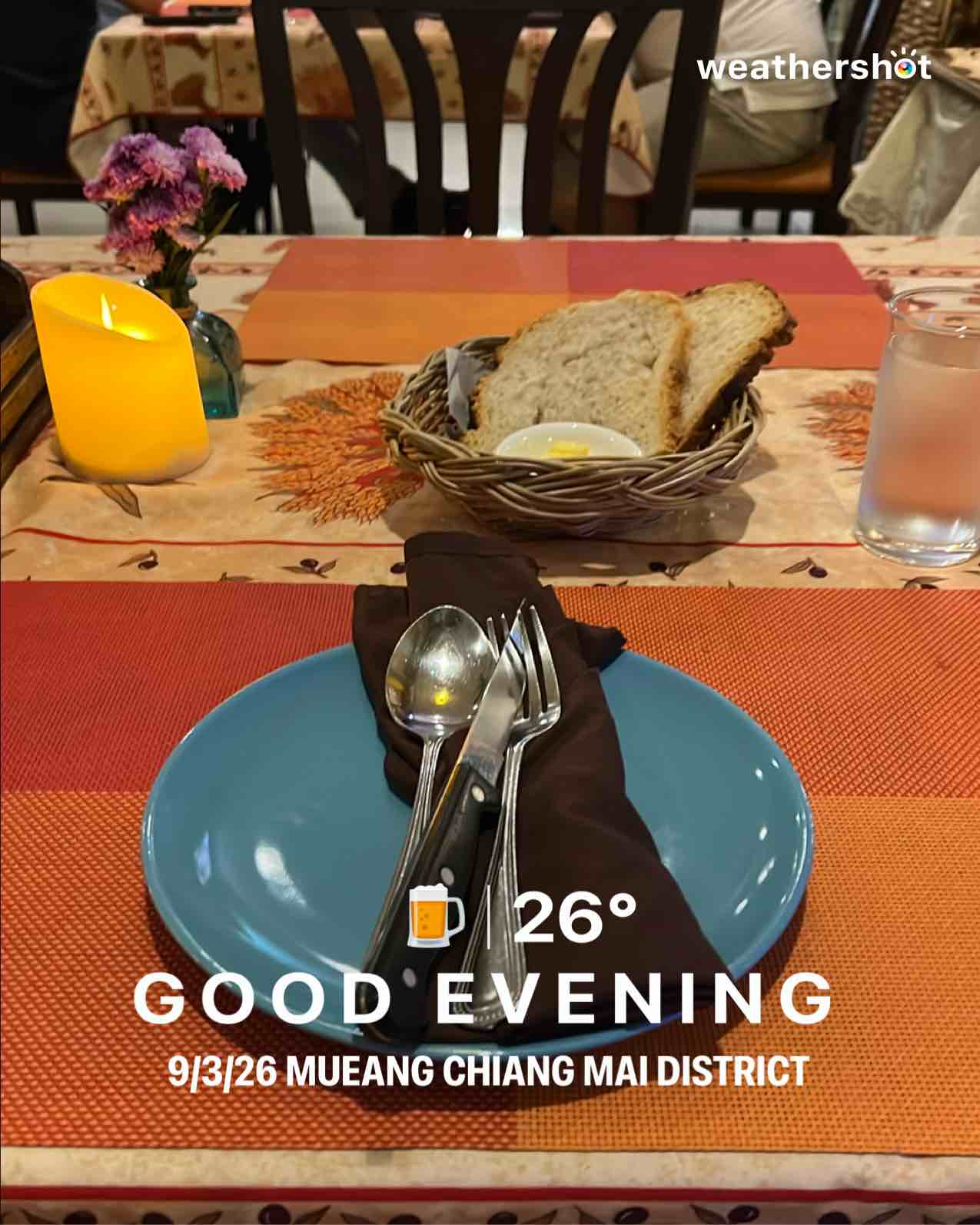 Partly cloudy weather in Amphoe Mueang Chiang Mai, 26°C — September 3, 2026 (community photo)