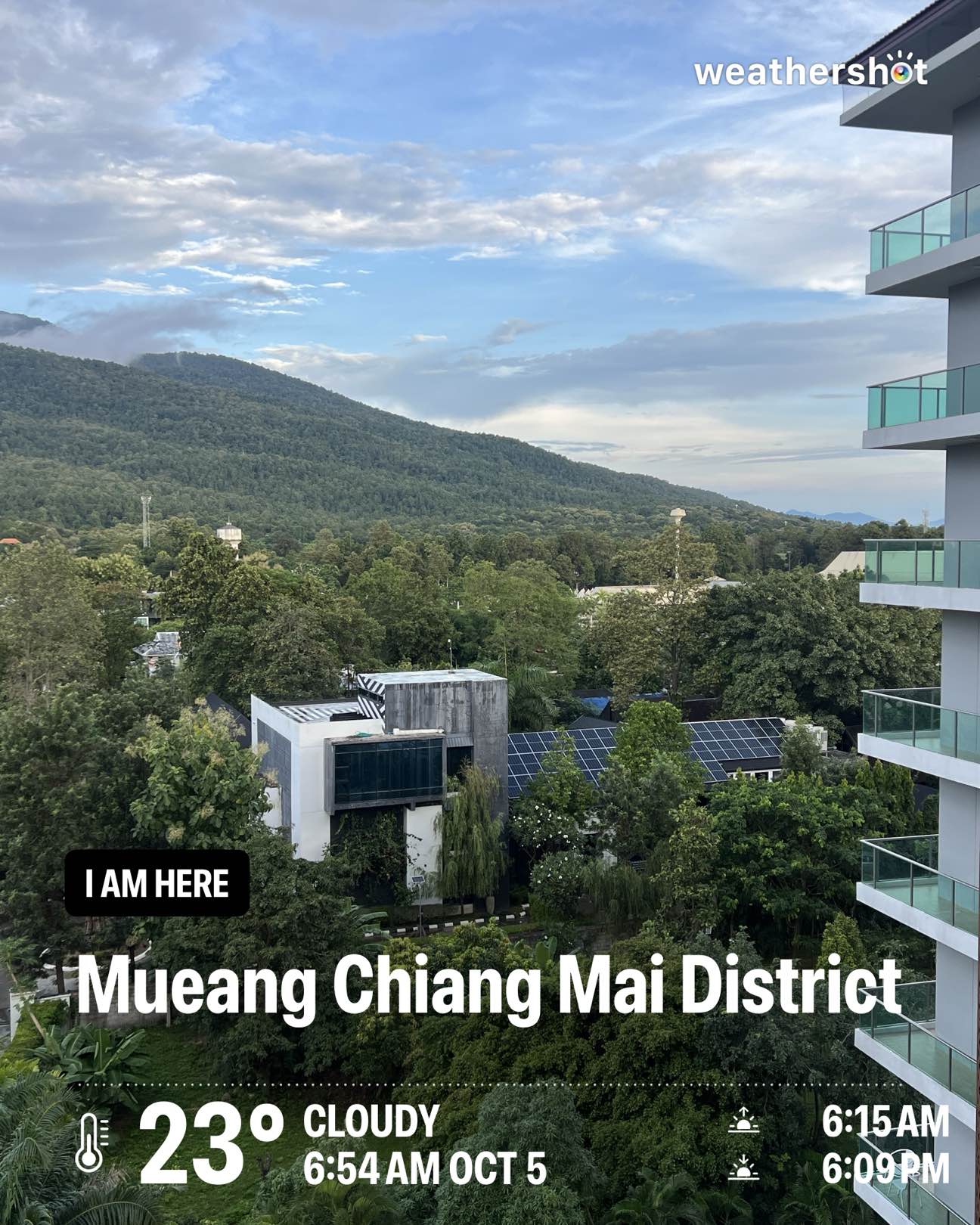 Cloudy weather in Mueang Chiang Mai District, 23°C — 5 ตุลาคม 2026 (community photo)