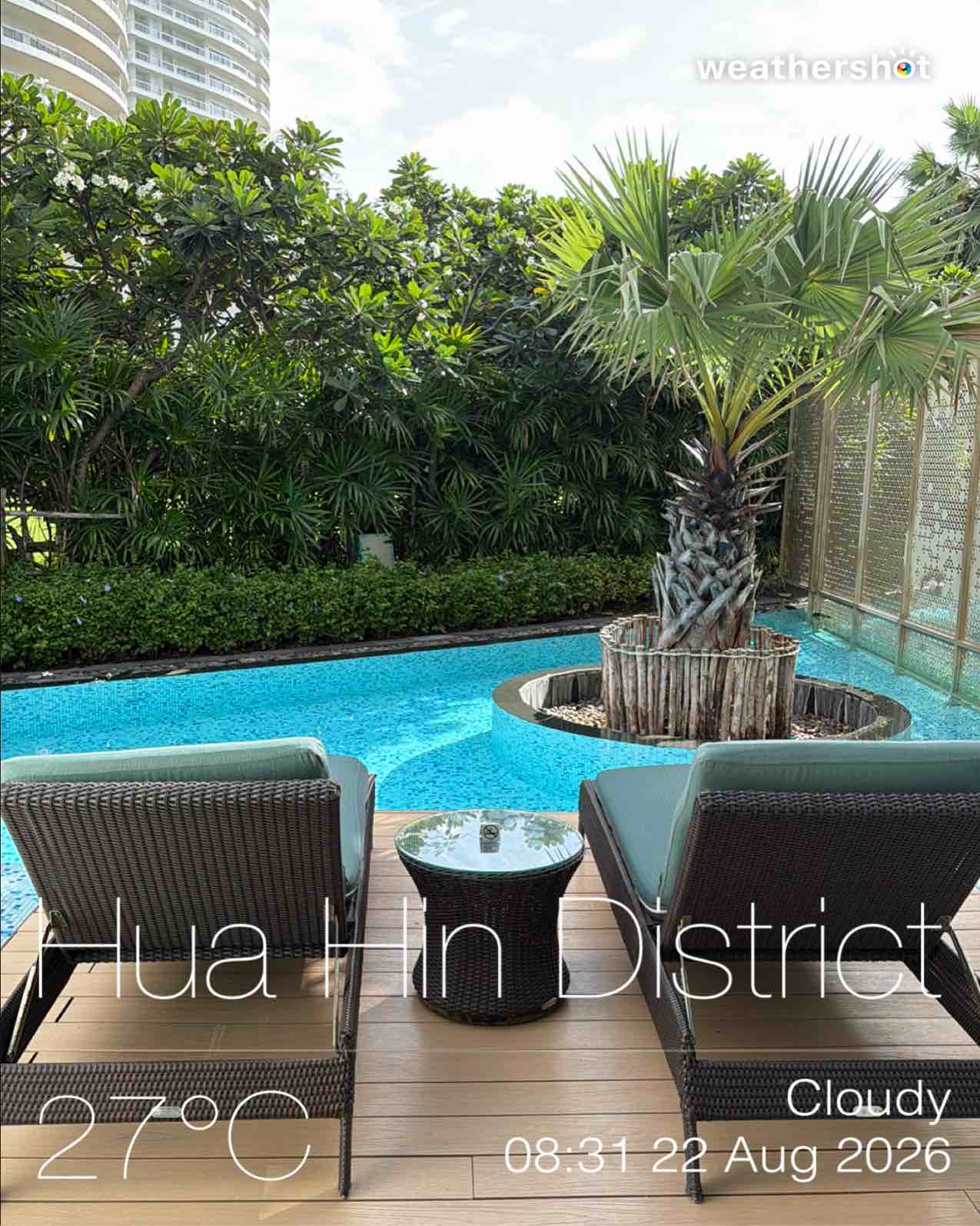 Cloudy weather in Tambon Hua Hin, 27°C — August 22, 2026 (community photo)