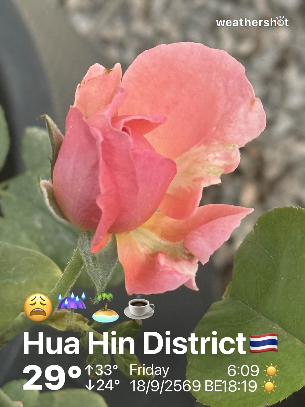 Rainy weather in Hua Hin District, 29°C — September 18, 2026 (community photo)
