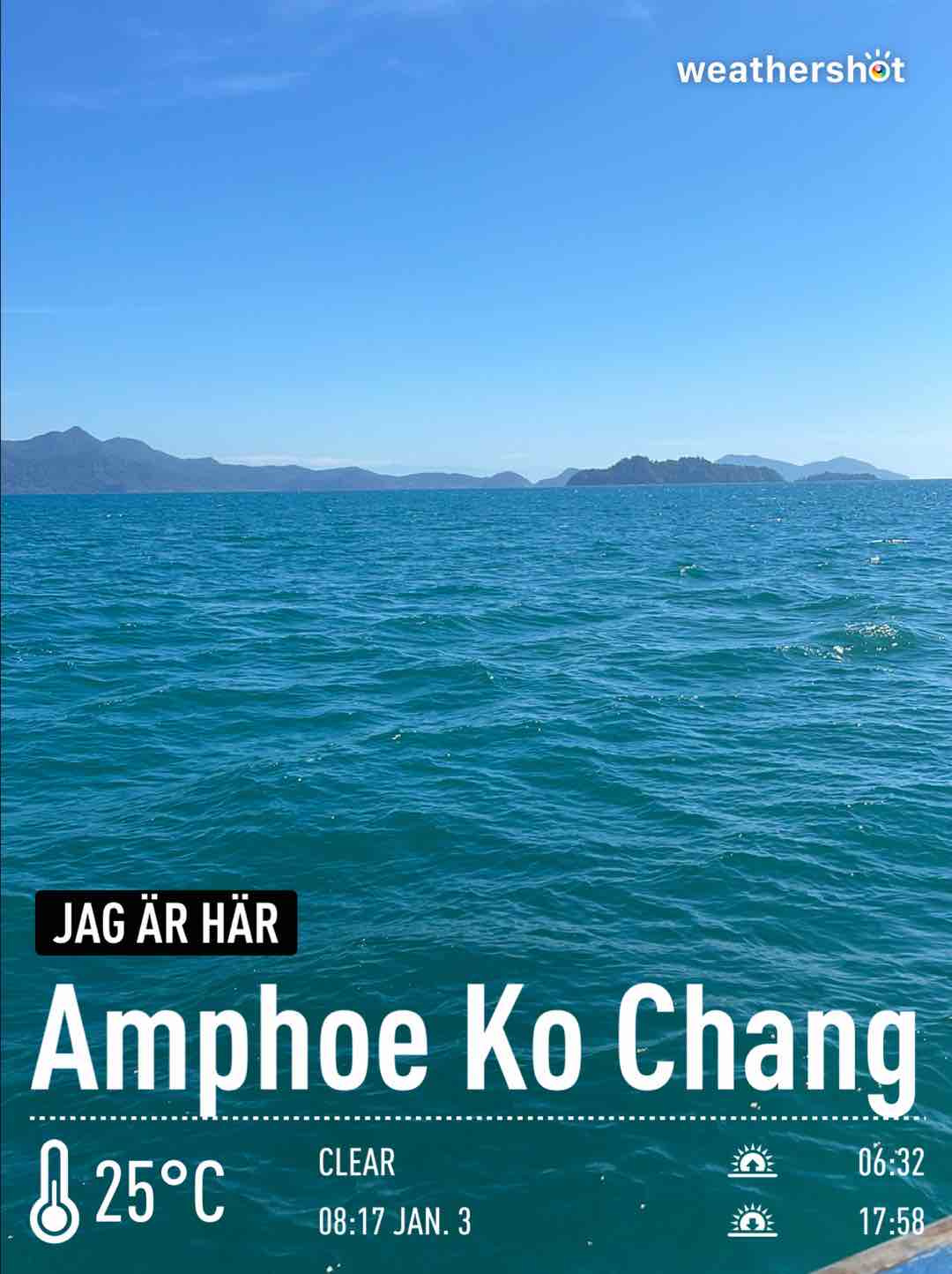 Weather in Tambon Ko Chang, 25°C — 3 มกราคม 2022 (community photo)