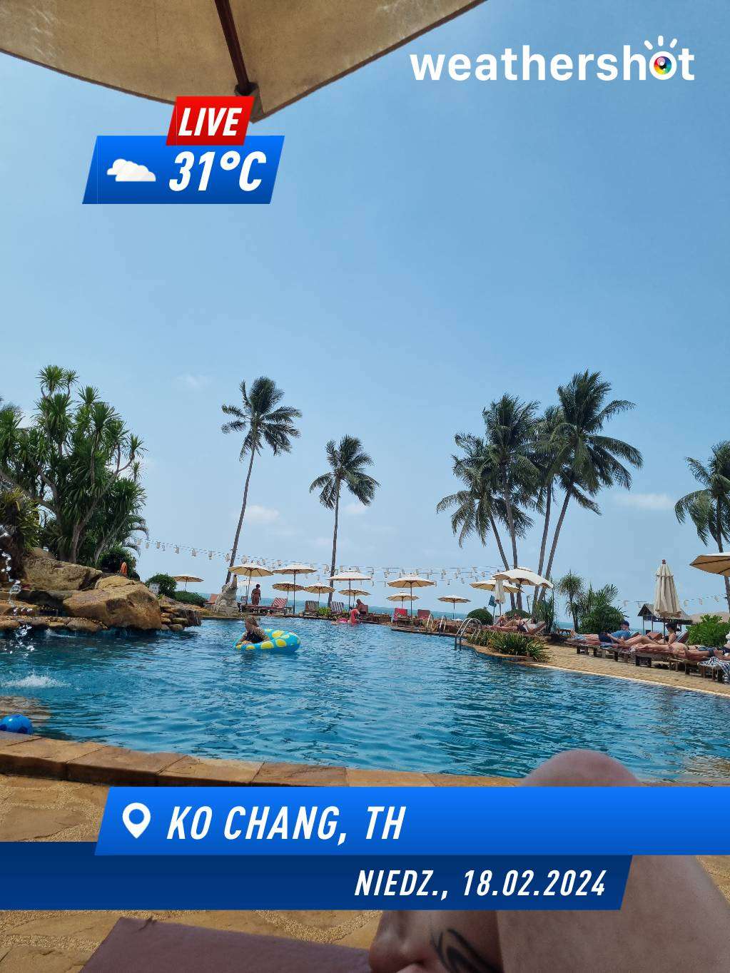 Cloudy weather in Ko Chang, 31°C — February 18, 2024 (community photo)