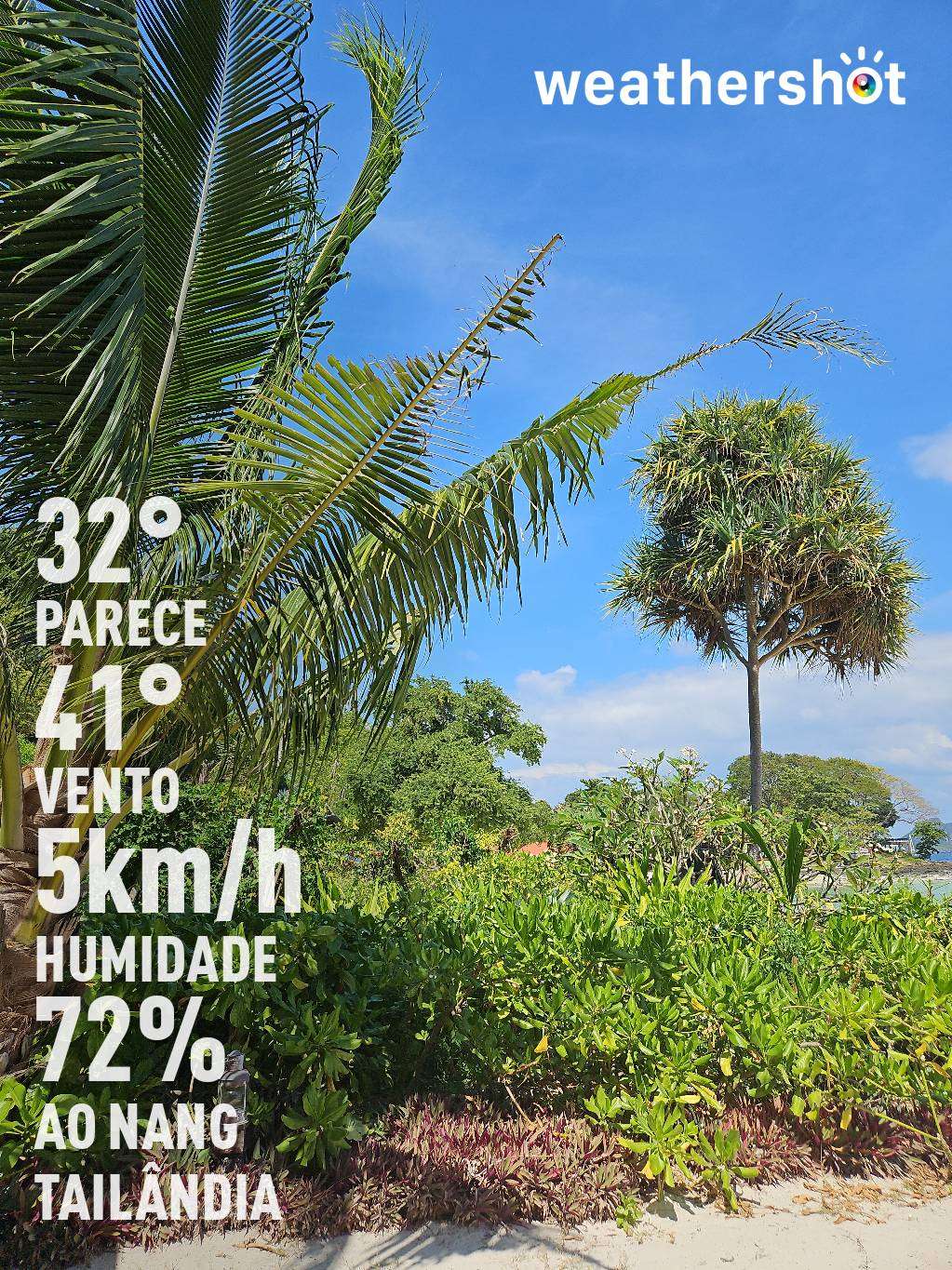 Partly cloudy weather in Ao Nang, 32°C — December 19, 2023 (community photo)
