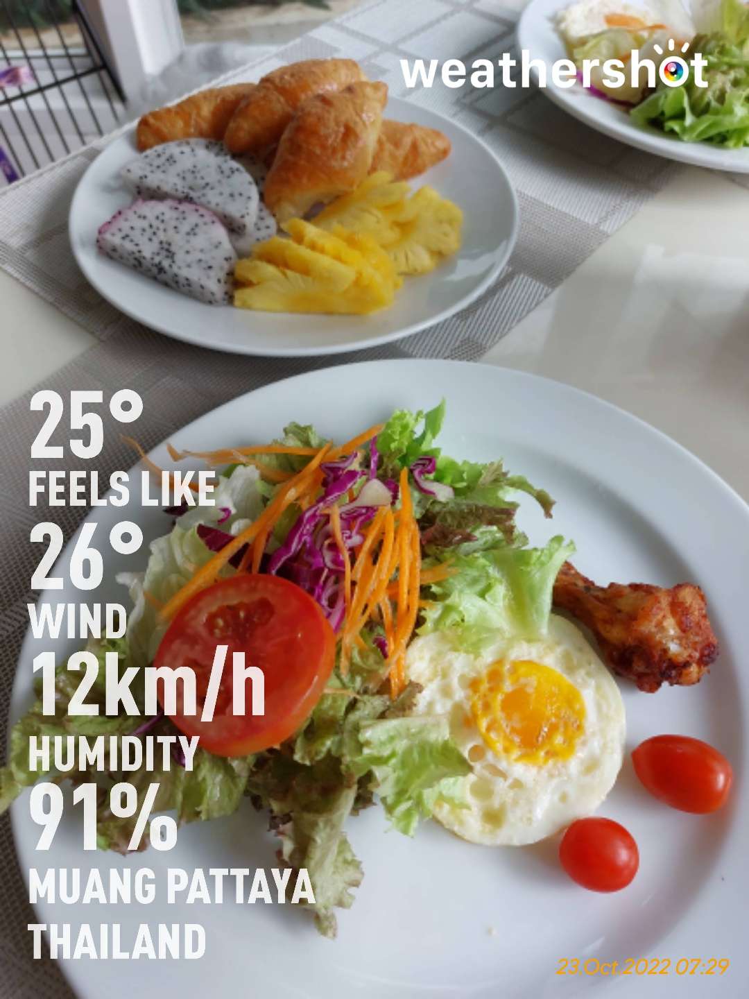 Cloudy weather in Muang Pattaya, 25°C — October 23, 2022 (community photo)