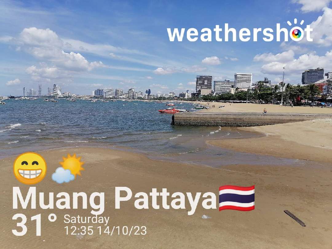 Partly cloudy weather in Muang Pattaya, 31°C — October 14, 2023 (community photo)
