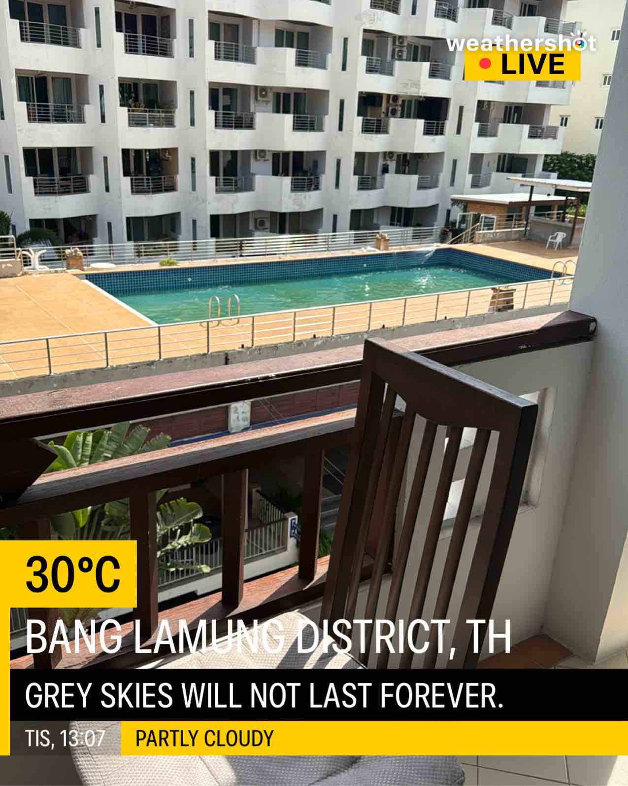 Cloudy weather in Muang Pattaya, 30°C — November 11, 2025 (community photo)