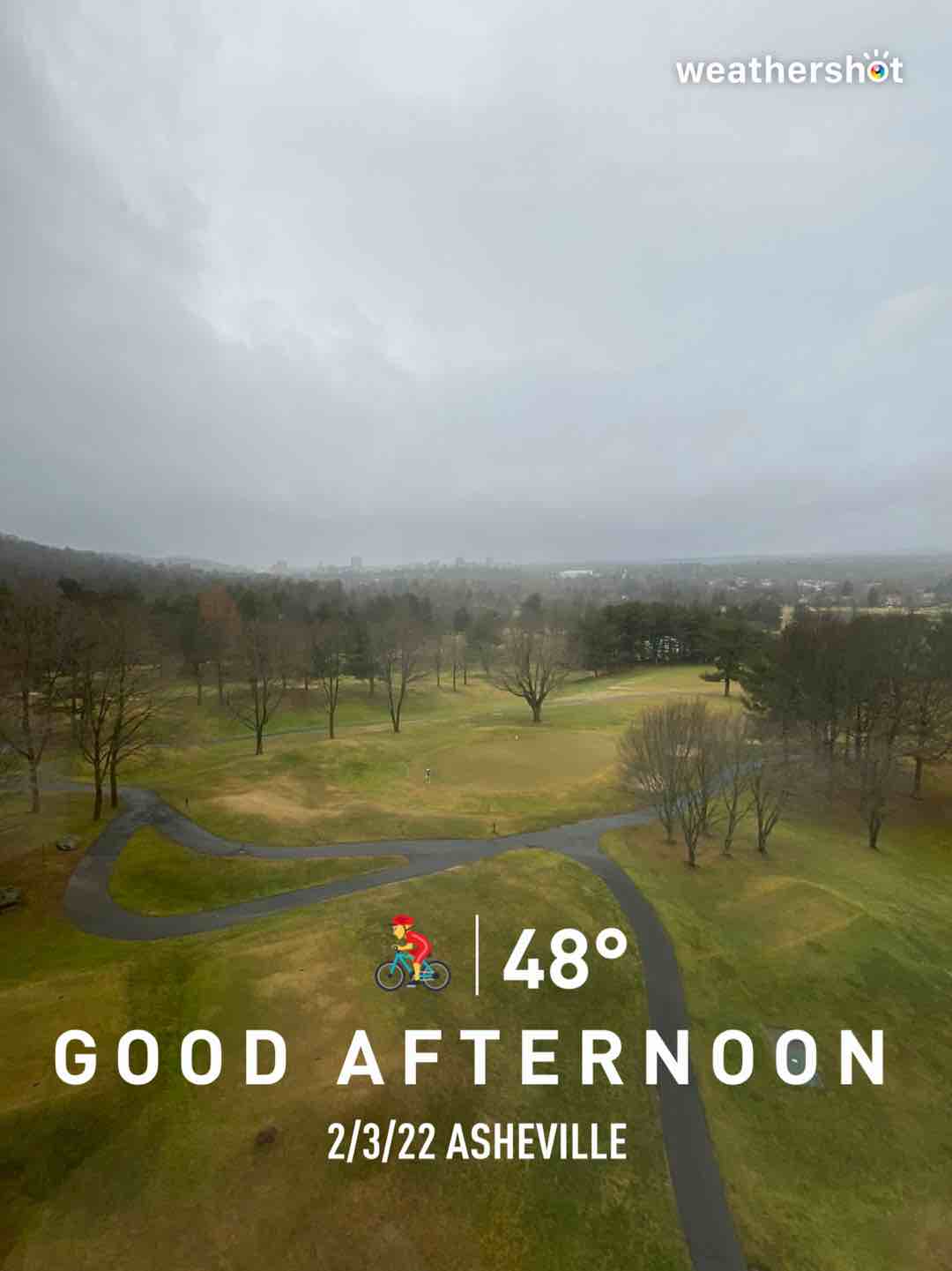 Rainy weather in Asheville, 48°F — February 3, 2022 (community photo)