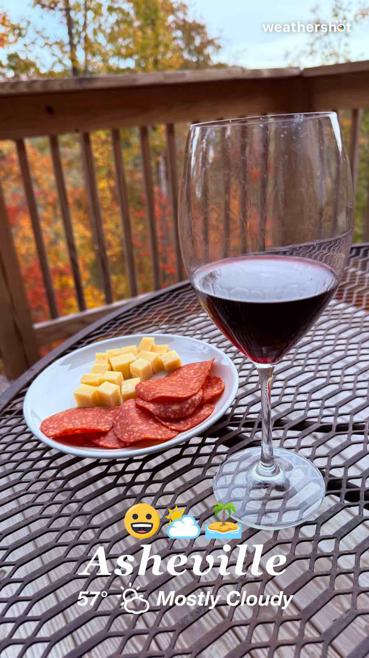 Partly cloudy weather in Asheville, 57°F — October 24, 2025 (community photo)