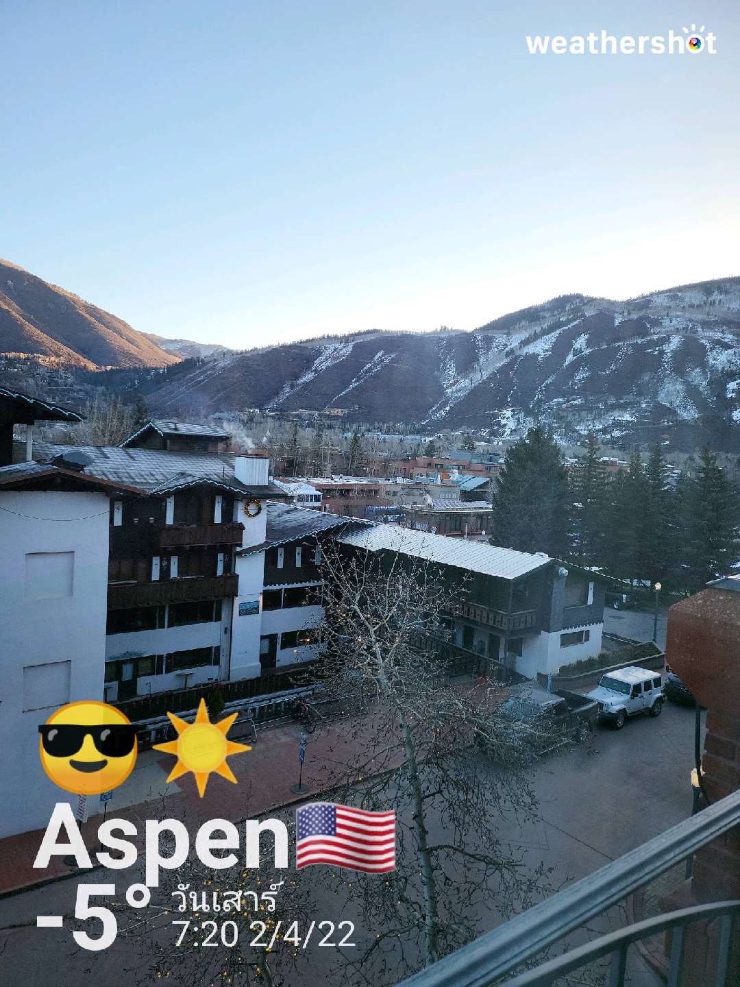 Sunny weather in Aspen, 23°F — April 2, 2022 (community photo)