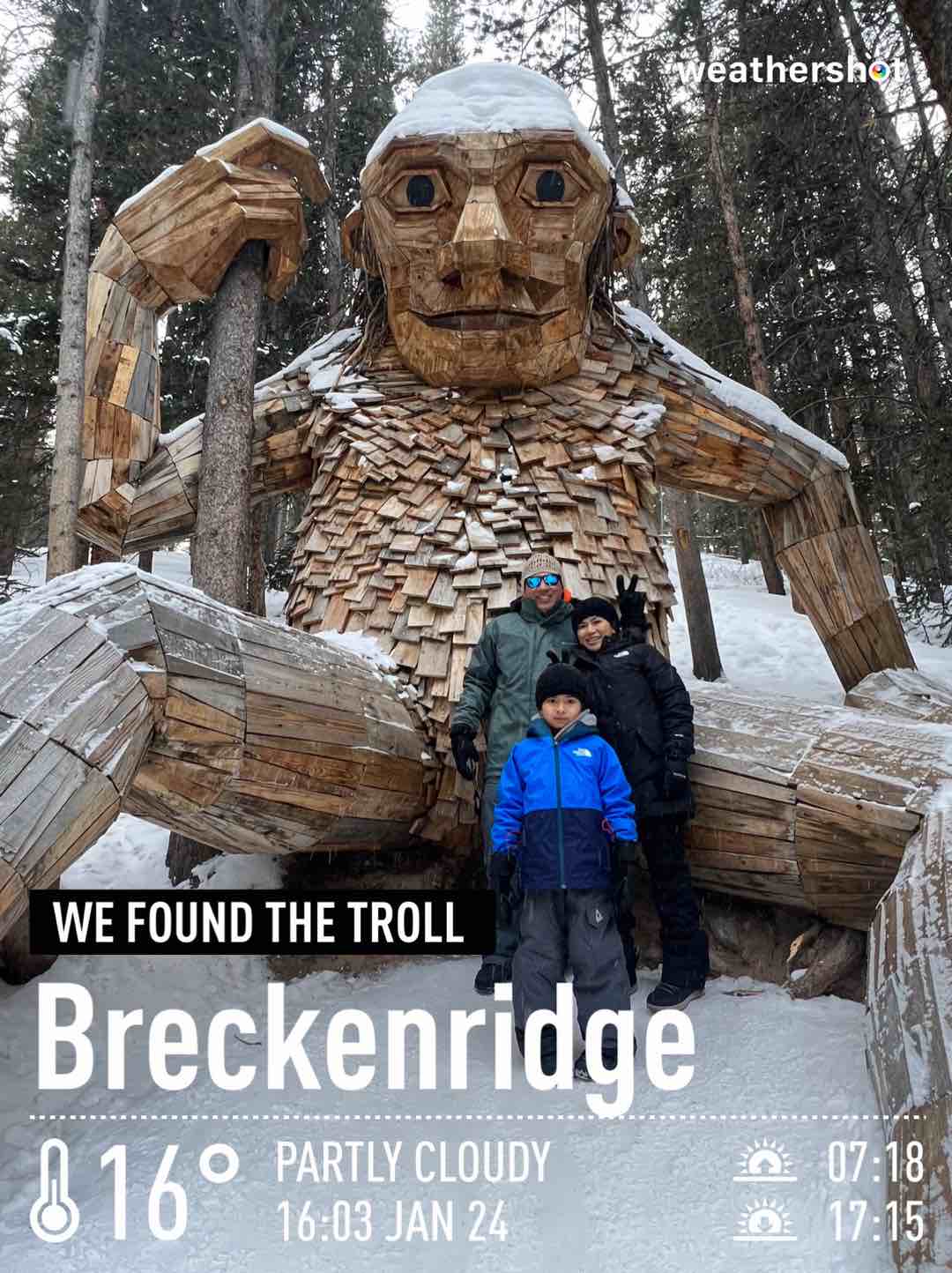 Cloudy weather in Breckenridge, 16°F — January 24, 2023 (community photo)