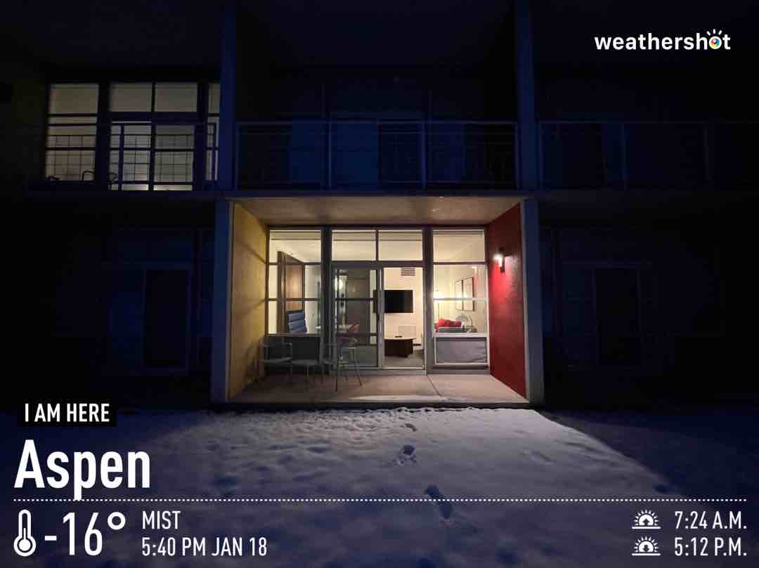 Foggy weather in Aspen, 3°F — January 18, 2023 (community photo)
