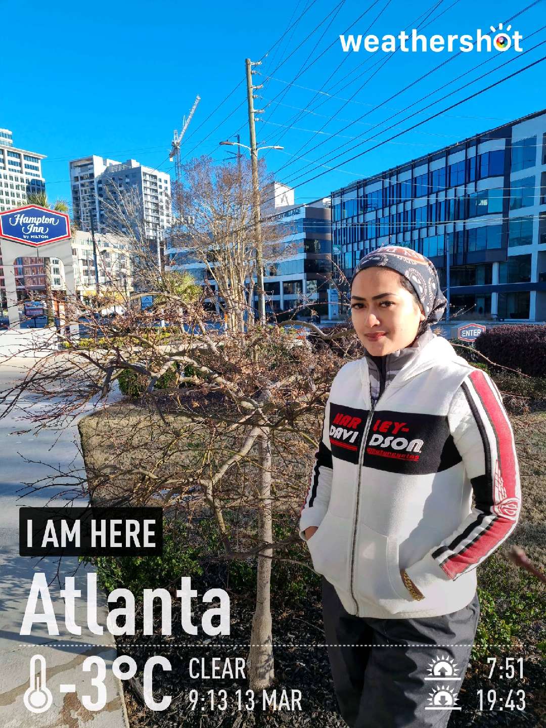 Sunny weather in Atlanta, 27°F — March 13, 2022 (community photo)
