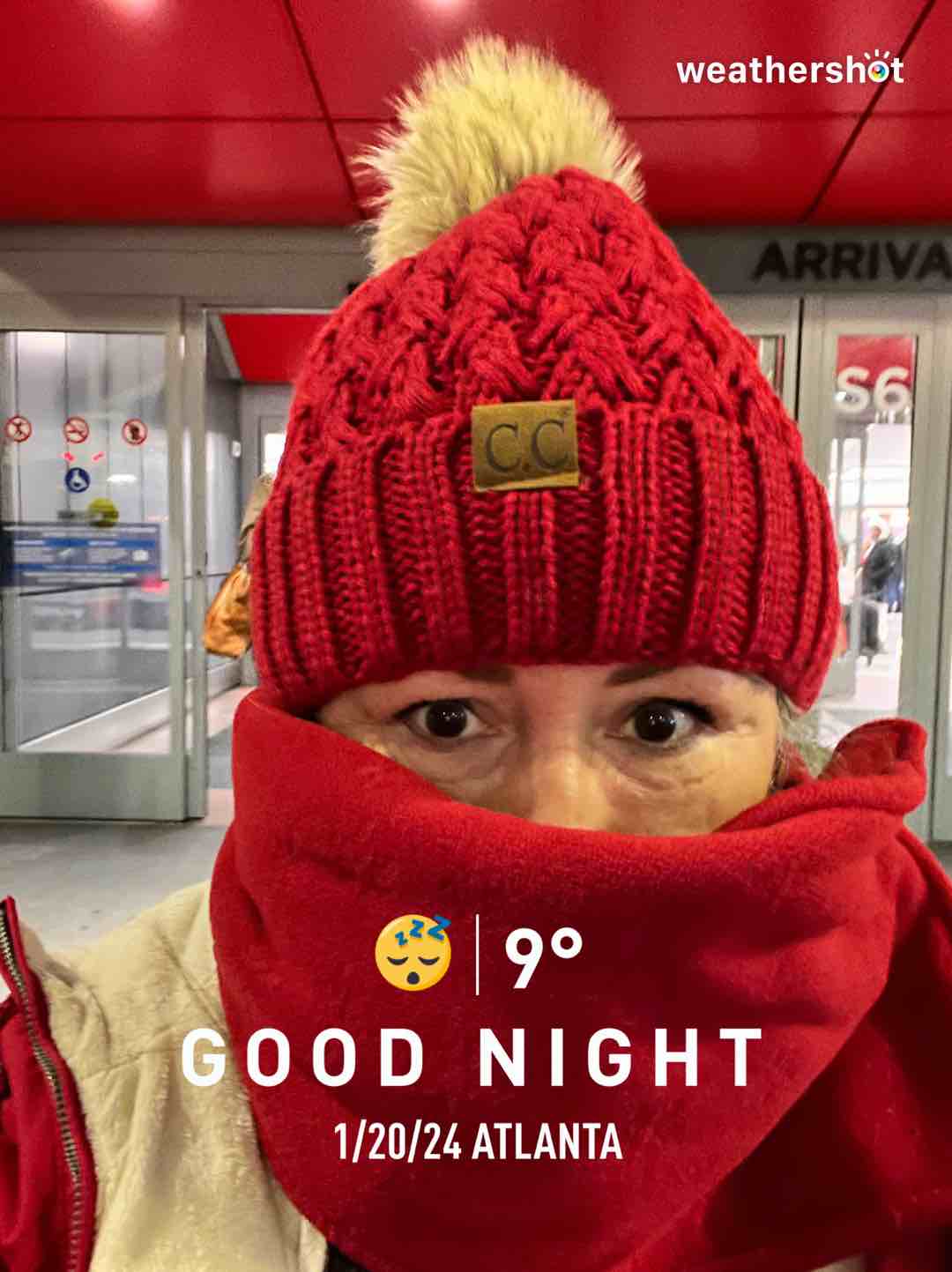 Clear night weather in Atlanta, 19°F — January 20, 2024 (community photo)
