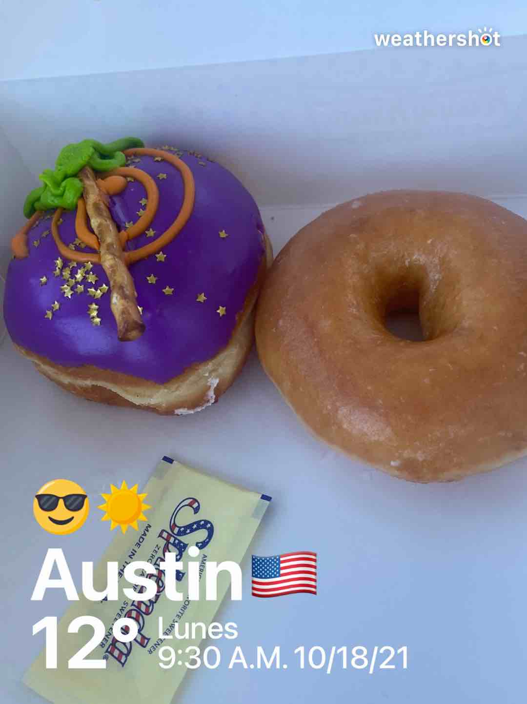 Clear weather in Austin, 54°F — October 18, 2021 (community photo)
