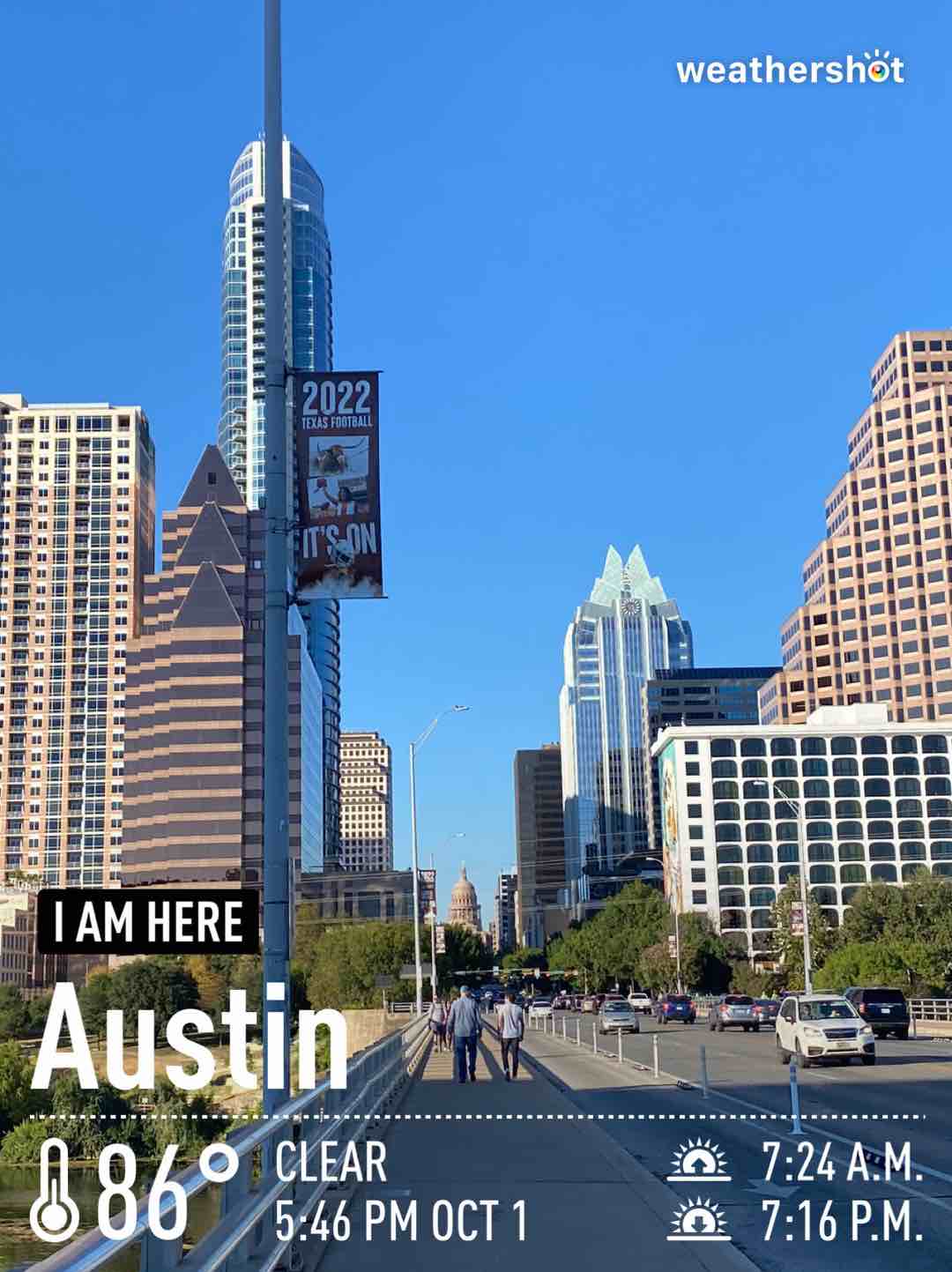 Weather in Austin, 86°F — October 1, 2022 (community photo)