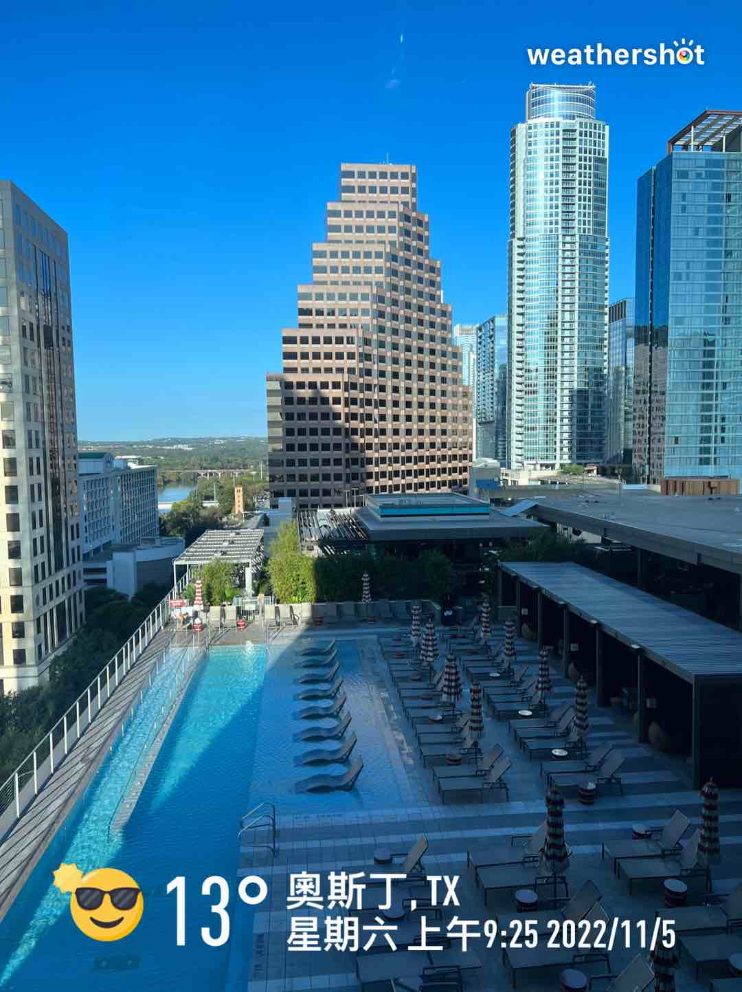 Clear weather in Austin, 55°F — November 5, 2022 (community photo)