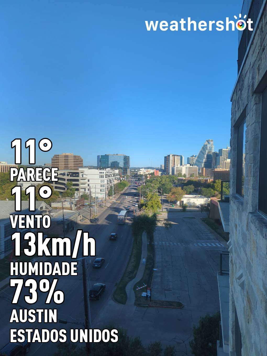 Sunny weather in Austin, 52°F — October 16, 2023 (community photo)