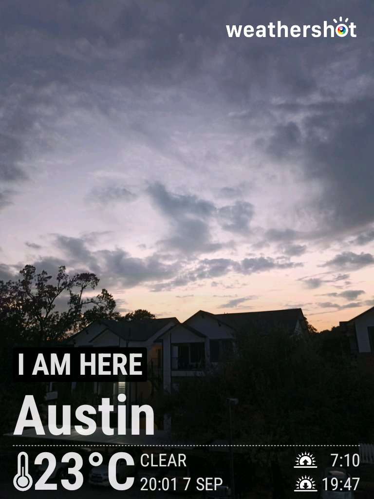 Clear night weather in Austin, 73°F — September 7, 2025 (community photo)